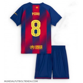 Camiseta Barcelona Pedri Gonzalez #8 Primera Equipación Replica 2025-26 para niños mangas cortas (+ Pantalones cortos)